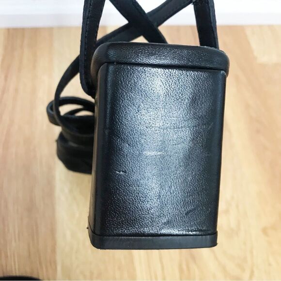 New SEYCHELLES Braided Black Leather Chunky‎ Heel Sandal Strappy Woven Size 6 - Picture 12 of 15